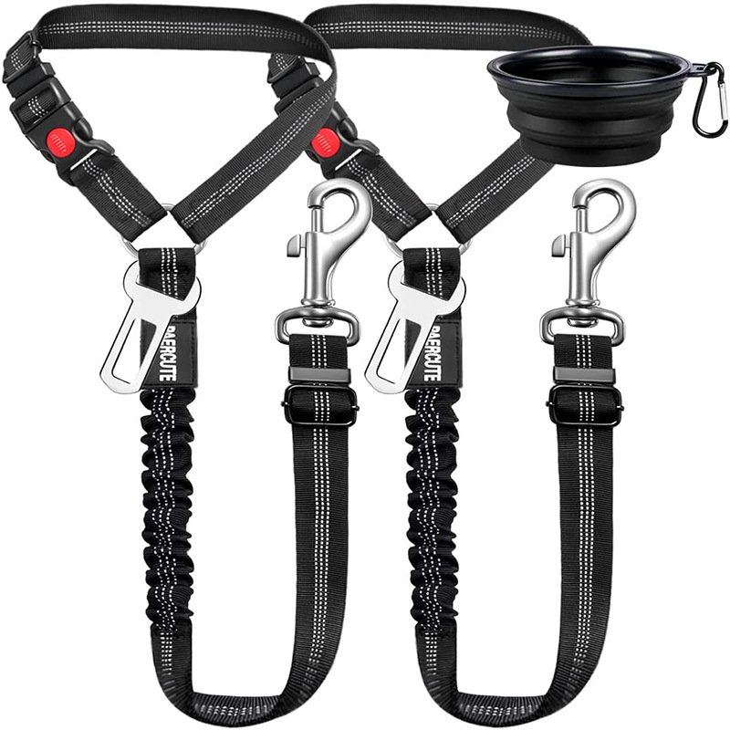 Pet Car Safety Belt Rope Retractable Elastic Reflective Dog leash Dog Traction Rope collar Dog collar