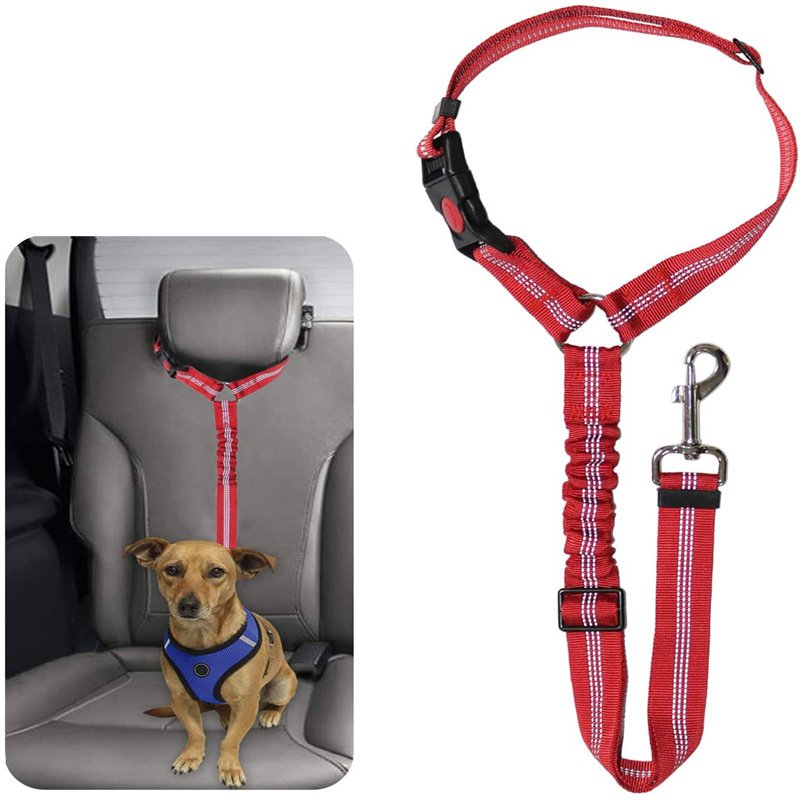 Pet Car Safety Belt Rope Retractable Elastic Reflective Dog leash Dog Traction Rope collar Dog collar