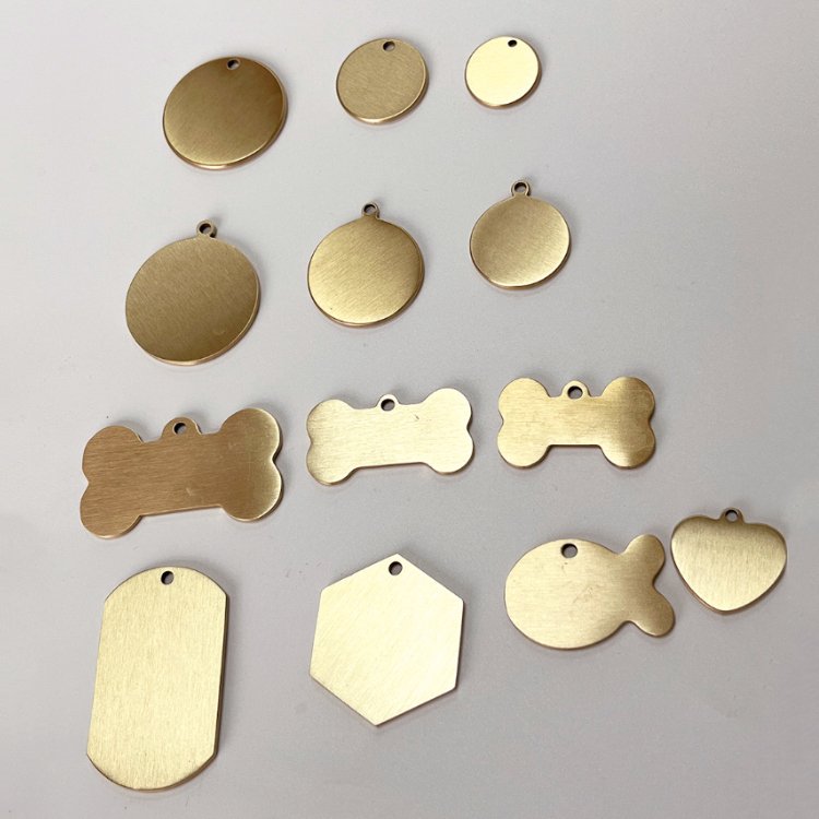 Custom Two-Sided Blank Bone Nameplate High-Gloss Lettering Metal Plate Wholesale Brass Dog Tags For Name Plate