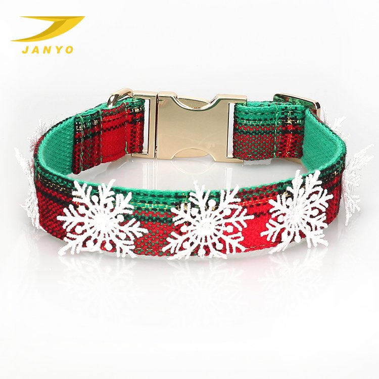 Christmas Personalized Adjustable Pet Dog Collar And Leash Set With Metal Buckle