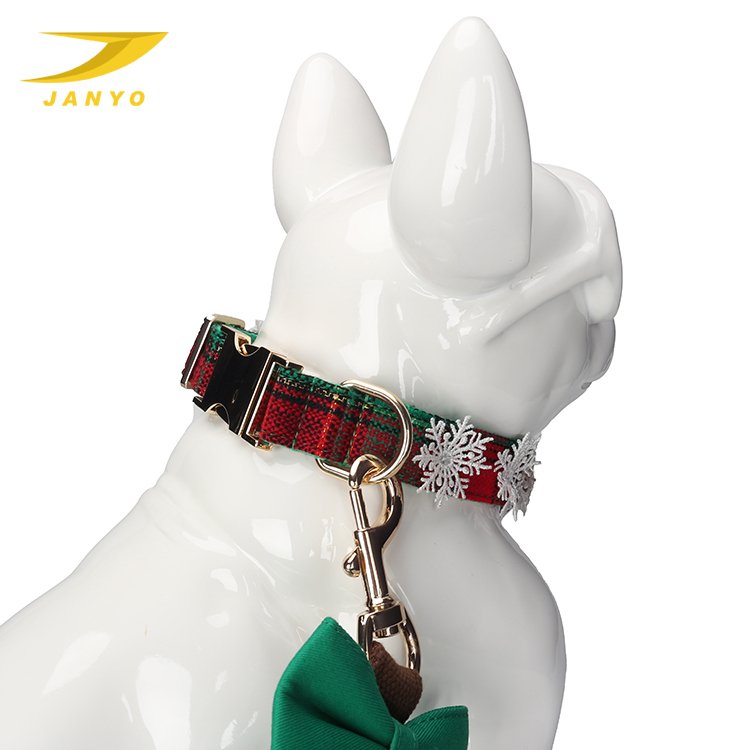 Christmas Personalized Adjustable Pet Dog Collar And Leash Set With Metal Buckle