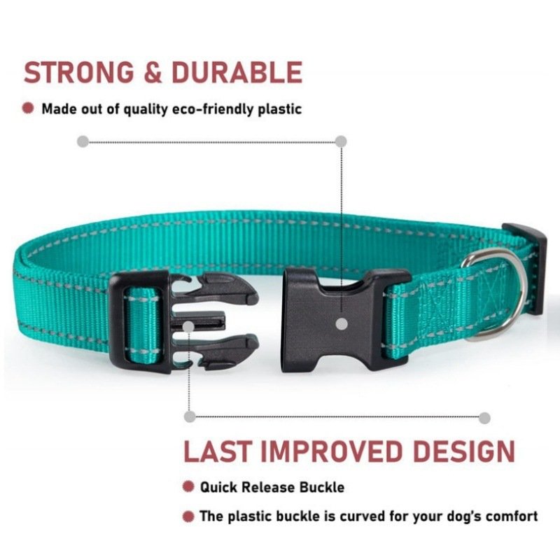 Nylon Dog Collars for Large Dogs Adjustable Classic Solid Color True Dog Collar Pet Essentials
