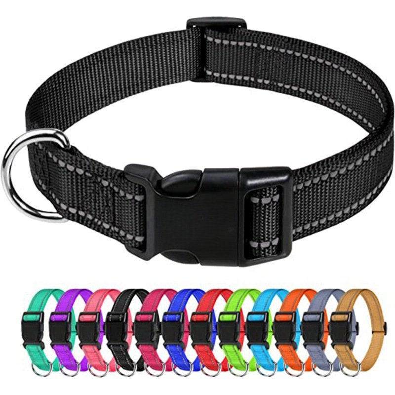 Nylon Dog Collars for Large Dogs Adjustable Classic Solid Color True Dog Collar Pet Essentials