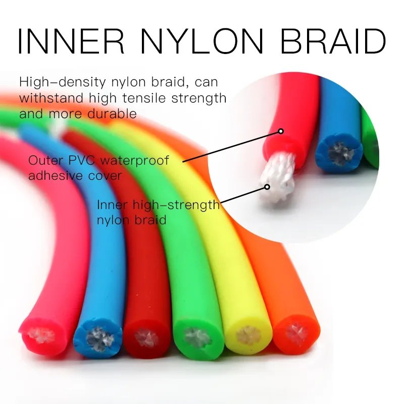 Nibao Wholesale Colorful 6mm 8mm 10mm Soft PVC Round rope waterproof coated webbing for dog collar leash