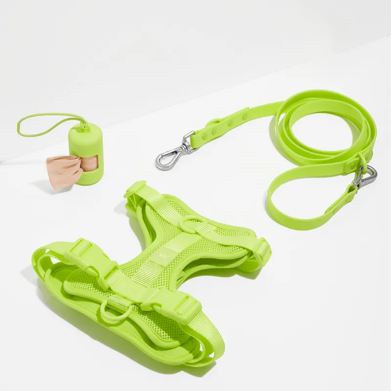 Wholesale Waterproof Custom Pvc Dog Chest Strap Pet Harness And Leash Set No Pull Soft Adjustable Collar