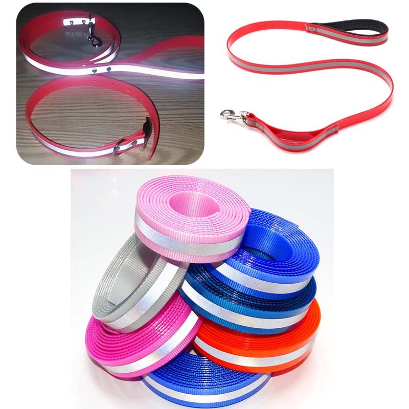 waterproof tpu polyurethane pvc coated weldable nylon polyester reflective webbing tape for pet dog harness vest collar leashes
