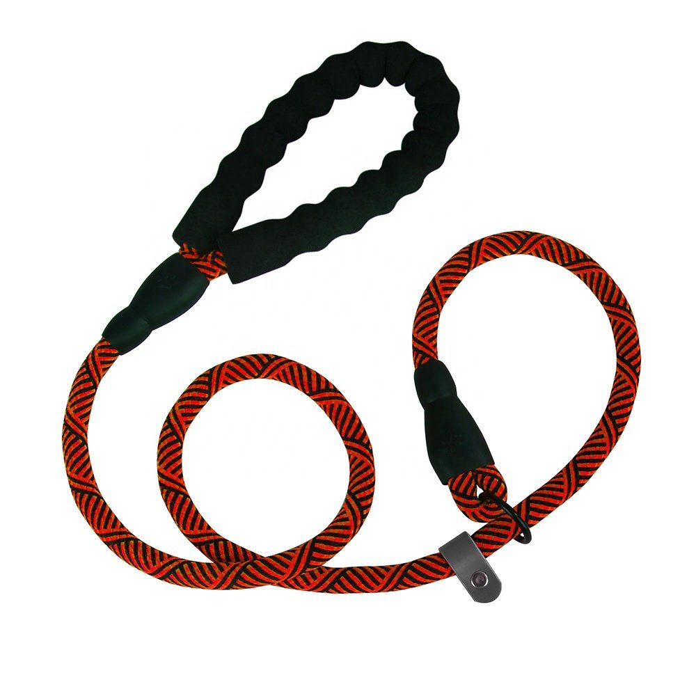 Best Seller Customized Logo Dog Leash Nylon Braided Rope Duty Pet Leads for Large Dog
