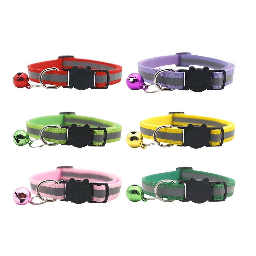 Custom Thick Luxury Designer Dog Collar with Plastic Buckle and Luminous Metal Bell Adjustable and Eco-Friendly