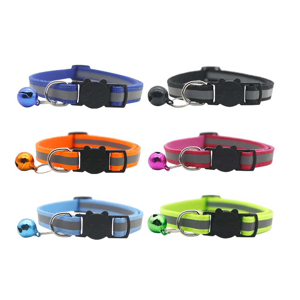 Custom Thick Luxury Designer Dog Collar with Plastic Buckle and Luminous Metal Bell Adjustable and Eco-Friendly