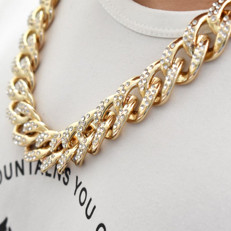Wholesale price cuban link dog choker collar gold plated stainless steel chains