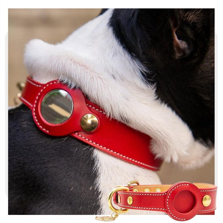 Hot sale new products Dog collar cover accessories Dog Leash Fashion Custom Cat Dog Pet Collar GPS Leather Case for Airtag