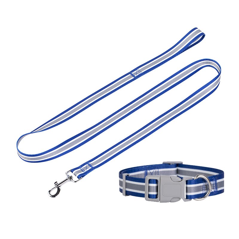 New Colorful Rainbow Macaron Adjustable Durable Nylon Outdoor Walking Dog Collar and Dog Leash for set