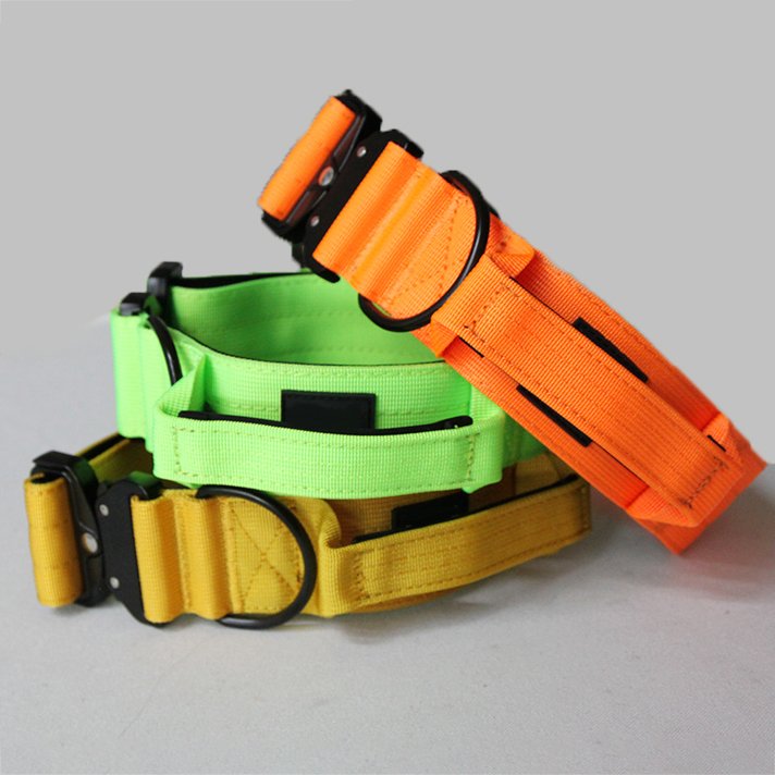 5cm 4cm 2 inch large custom big dog collar metal buckle duty Nylon comfort Tactical combat dog collar Pet