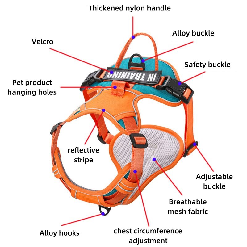 New dog products 2024 vest harness dog adjustable reflective custom pet harness wholesale comfortable dog tactical harness