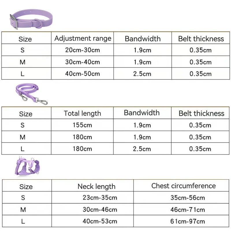 waterproof soft pvc coated webbing pet dog collar and leash dog harness sets