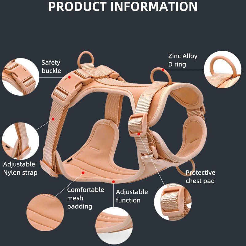 waterproof soft pvc coated webbing pet dog collar and leash dog harness sets