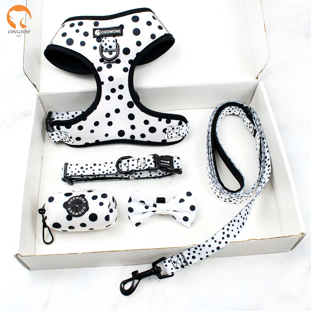 Manufacturer Personalized Pet Dog Harness Neoprene Padded Printed Dog Leash with Customized Logo and Pattern