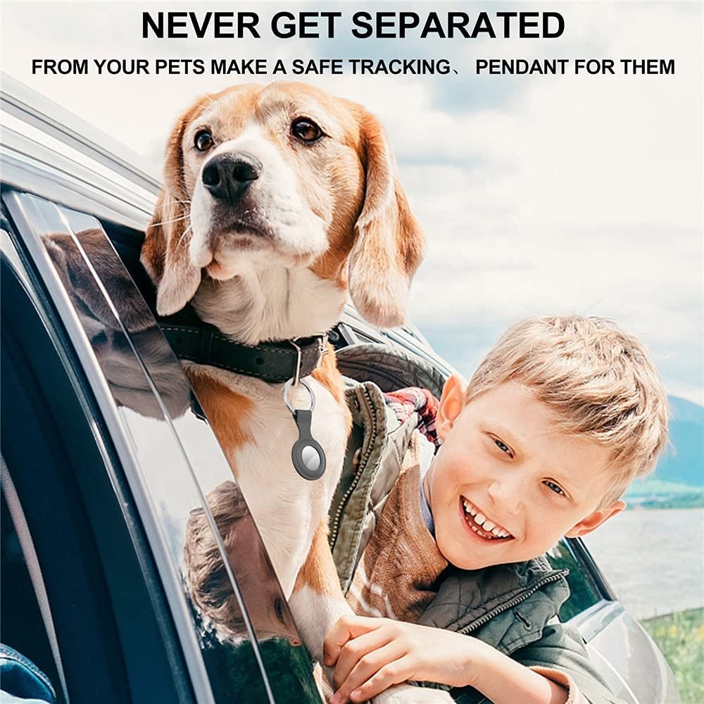 Silicon Airtag Case Anti-Scratch Protective Cover Keychain Kids Dog Collar Custom Case Accessory for Airtag Wallet Cat Pet Loop