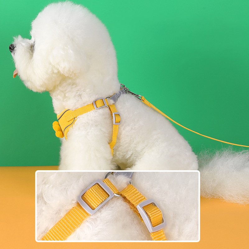 Custom Reflective Dog Cat Harness Cute Small Daisies Embroidered Lace Vest Nylon & Polyester with Rivet Decoration with leashes