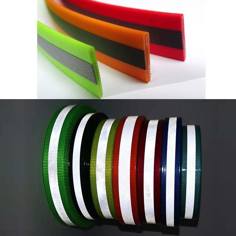 20mm 2.5cm high tensile pulling strength visible tpu pvc plastic coating rainbow gray reflective strap polyester nylon webbing