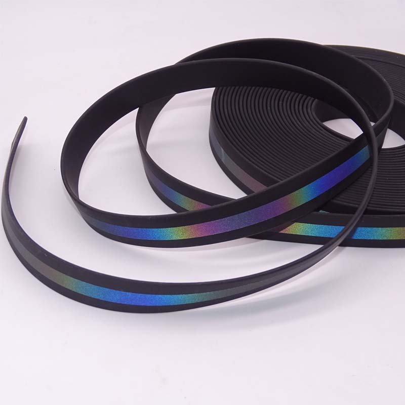 20mm 2.5cm high tensile pulling strength visible tpu pvc plastic coating rainbow gray reflective strap polyester nylon webbing