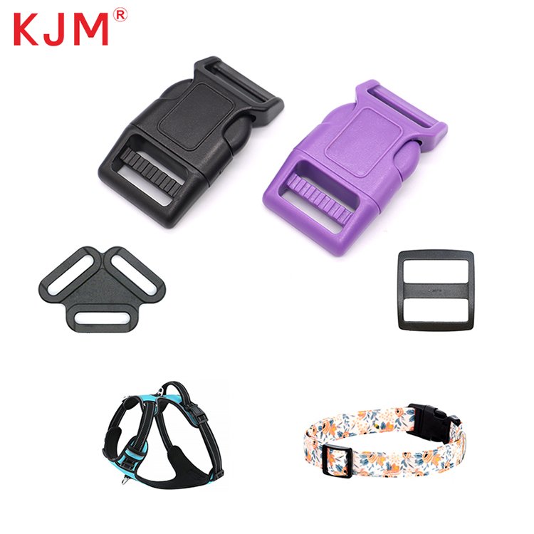 KJM Custom Logo High Quality Heavy Duty Quick Release Plastic Buckle Pet Leash Pet Collar Pet Clothing
