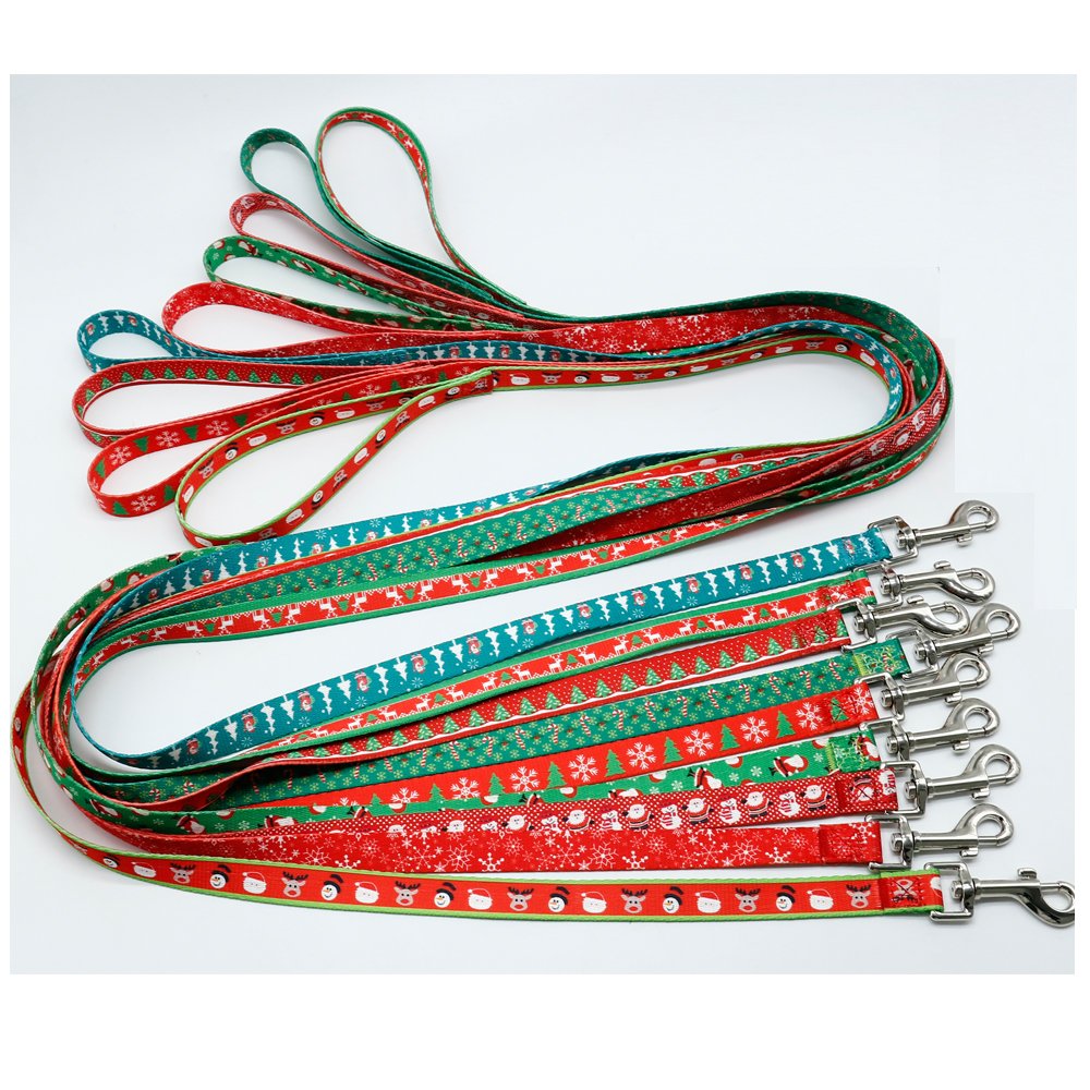 Top Seller Small Size Nylon PP Polyester Dog Cat Collars Christmas Printed Animal Breakaway Feature Colorful Ribbons Walking