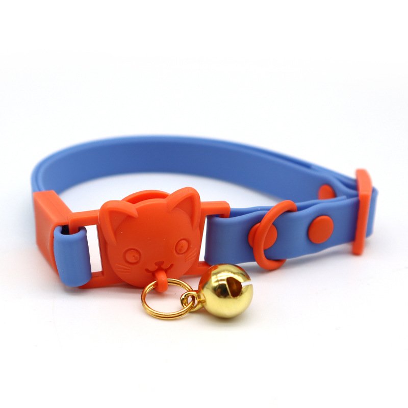 cat Custom Macaron Color Waterproof PVC Dog Collar Adjustable cat Collar Leash luxury Pet Collars Multifunctional Leashes set