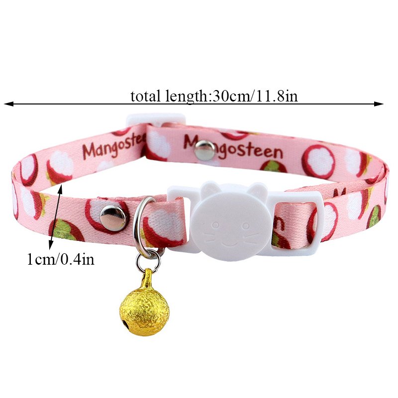 New Fruit Printing Cat Collars With Bells Convenient Breakaway Pet Dog Necklace Cats Accessories Pet Product Hot