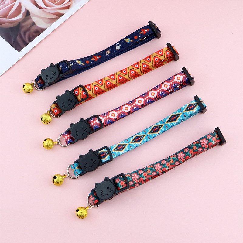 New Fruit Printing Cat Collars With Bells Convenient Breakaway Pet Dog Necklace Cats Accessories Pet Product Hot