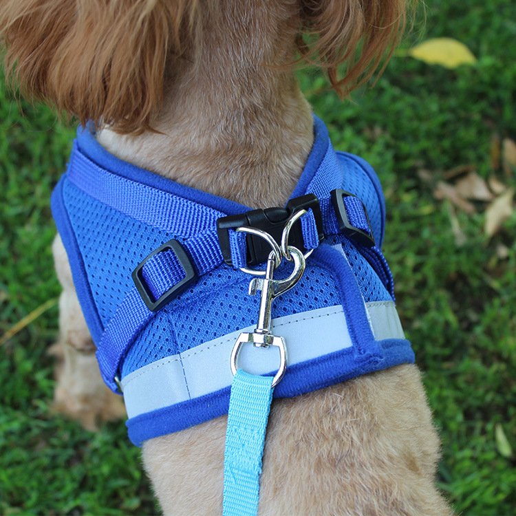 Pet breathable traction reflective chest strap Vest dog breast strap k9 Breathable mesh dog chest strap