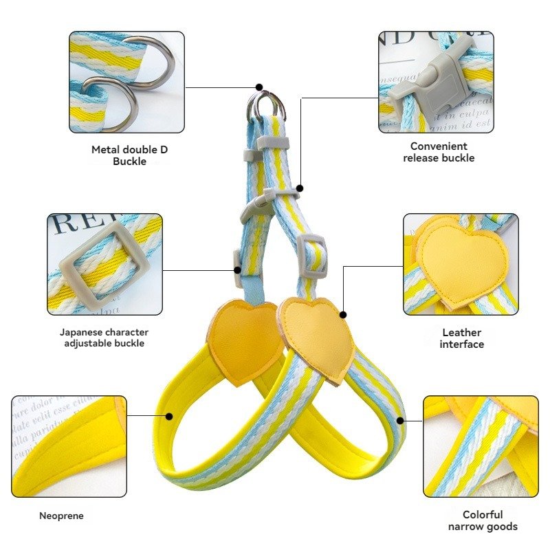 Custom pet Leash Harness New Arrive Heart Pet Leash Durable Outdoor Portable Cute New Arrival Dog Leash Harness Set Dog And Cats