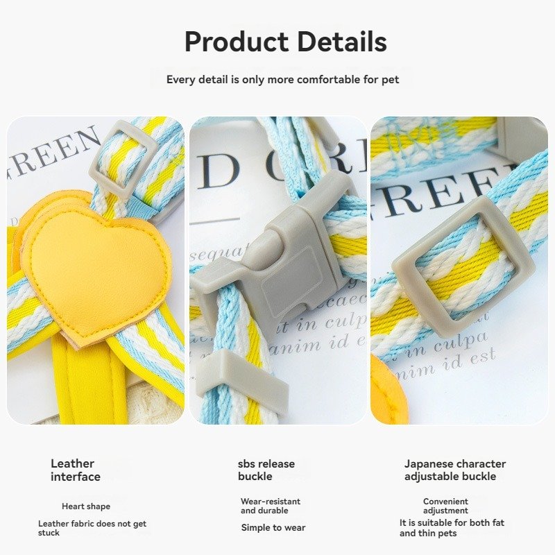 Custom pet Leash Harness New Arrive Heart Pet Leash Durable Outdoor Portable Cute New Arrival Dog Leash Harness Set Dog And Cats