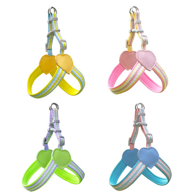 Custom pet Leash Harness New Arrive Heart Pet Leash Durable Outdoor Portable Cute New Arrival Dog Leash Harness Set Dog And Cats