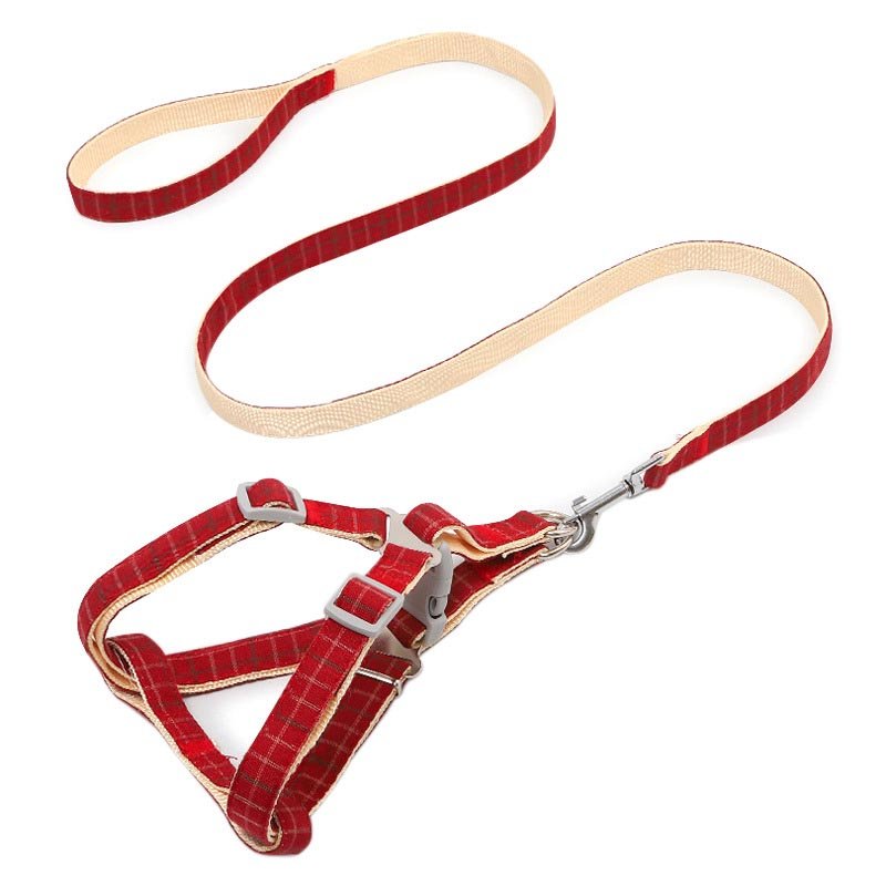 Dog Bulldog Pug Lattice Pet Supplies Pectoral Small Large Adjustable Dog Puppy Harness Leash Collar