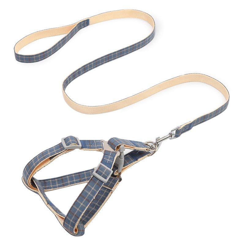 Dog Bulldog Pug Lattice Pet Supplies Pectoral Small Large Adjustable Dog Puppy Harness Leash Collar