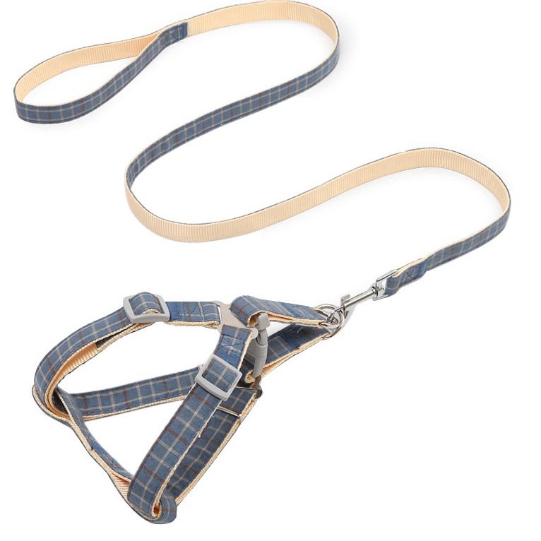 Dog Bulldog Pug Lattice Pet Supplies Pectoral Small Large Adjustable Dog Puppy Harness Leash Collar