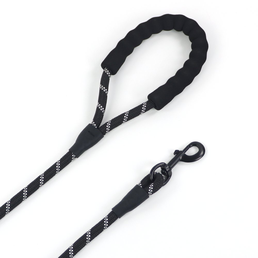 Custom Dog Leash Nylon Webbing Heavy Duty Reflective Strips Training Pet Leash Rope with Attached Bluetooth Locator Collar Set