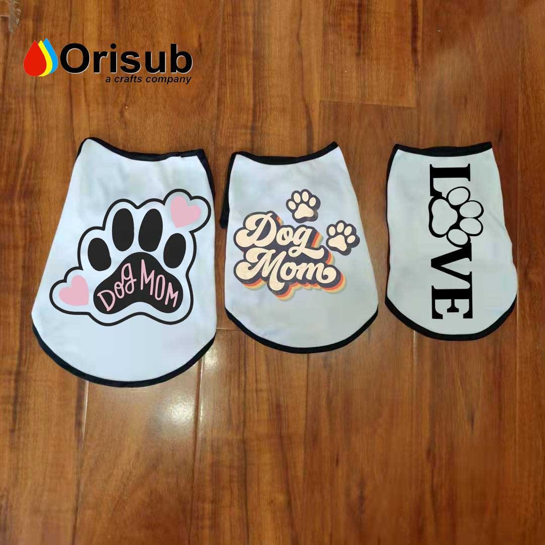 Personalize white plain polyester pet shirts blanks sublimation dog shirt clothes