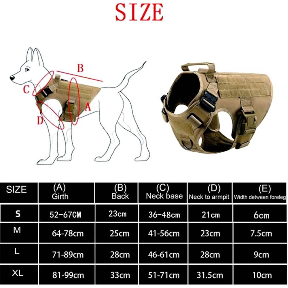 Adjustable Tactical No Pull K9 Dog Vest Harness and Leash Collar Set with Backpag