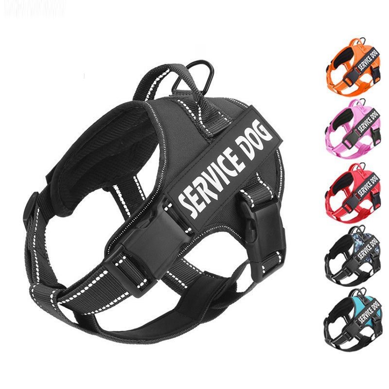 Adjustable Nylon Puppy & Service Dog Vest Outdoor Control Handle Reflective Safety Pet Harness No Pull Feature Arnes Para Perro