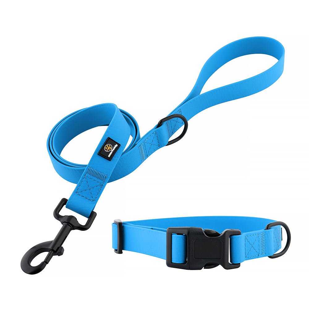 Dog Collar and Leash Set Waterproof PVC Pet Collar and Leash with Quick Release Buckle and Zinc Alloy Hook OEM/ODM