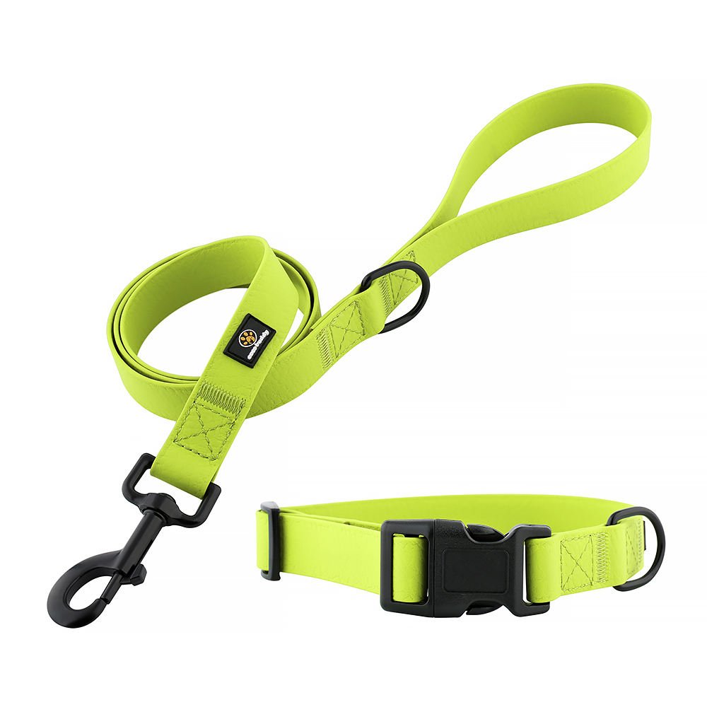 Dog Collar and Leash Set Waterproof PVC Pet Collar and Leash with Quick Release Buckle and Zinc Alloy Hook OEM/ODM