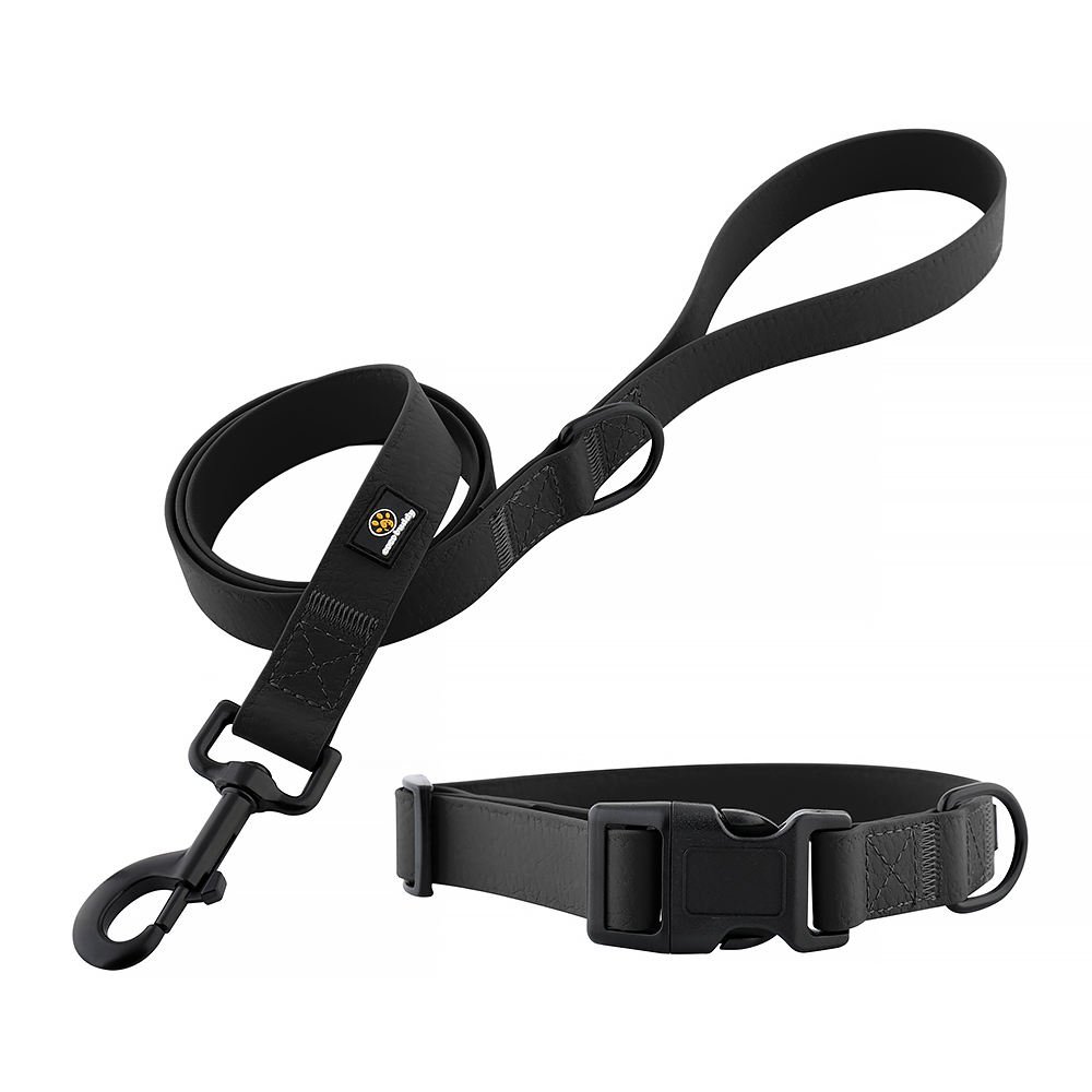 Dog Collar and Leash Set Waterproof PVC Pet Collar and Leash with Quick Release Buckle and Zinc Alloy Hook OEM/ODM