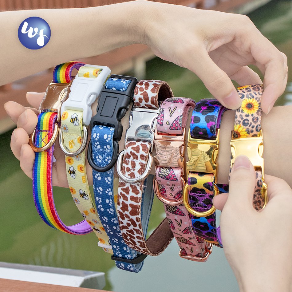 Wholesale Custom Puppy Dog Collars Leashes and Harnesses Set Custom Logo Leash and Collar Set