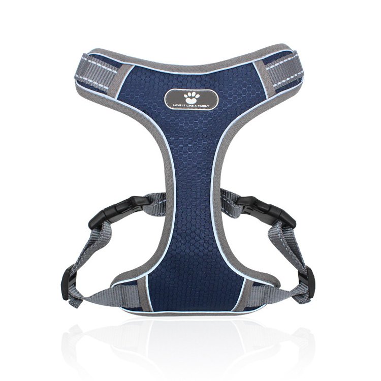New Pet Leash Mesh Breathable Chest Harness Vest Type Reflective Dog Harness for Big Dogs