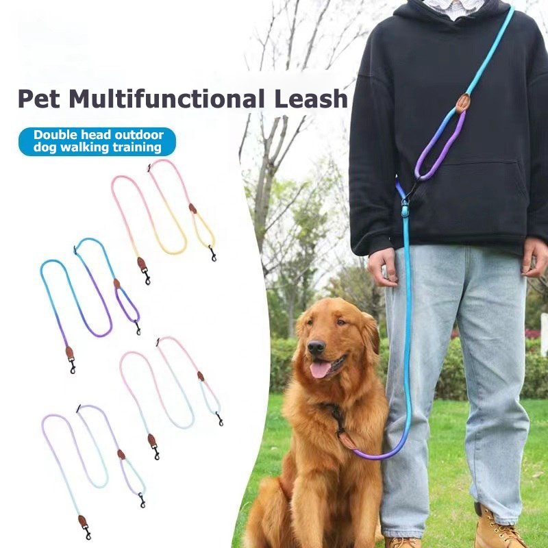 Premium Quality Pet Multifunctional Leash Dog Leads Double Head Hand Free Dog Leash