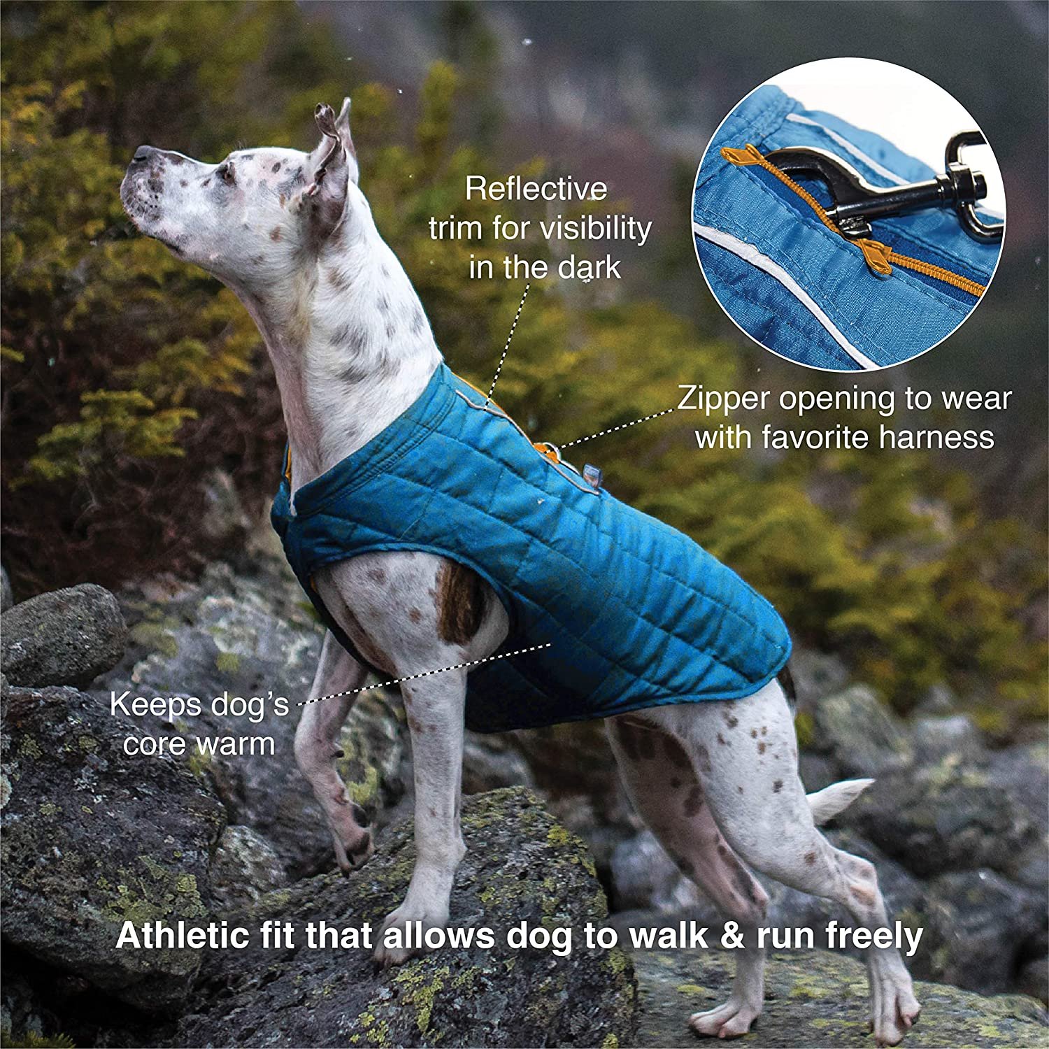 Jacket Dog Coat Reversible Winter Coat Works with Harnesses Dog Winter Jacket with Reflective Accents Winter Dog Coat OEM