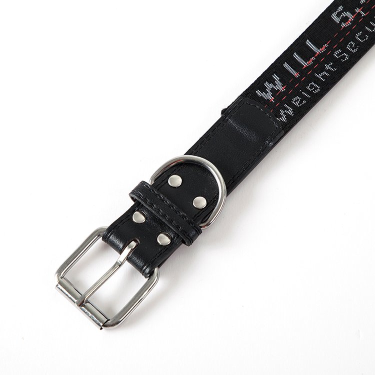 Pu Leather Pet Professional standard size dog leash pet accessories Black Luxury Dog Collar