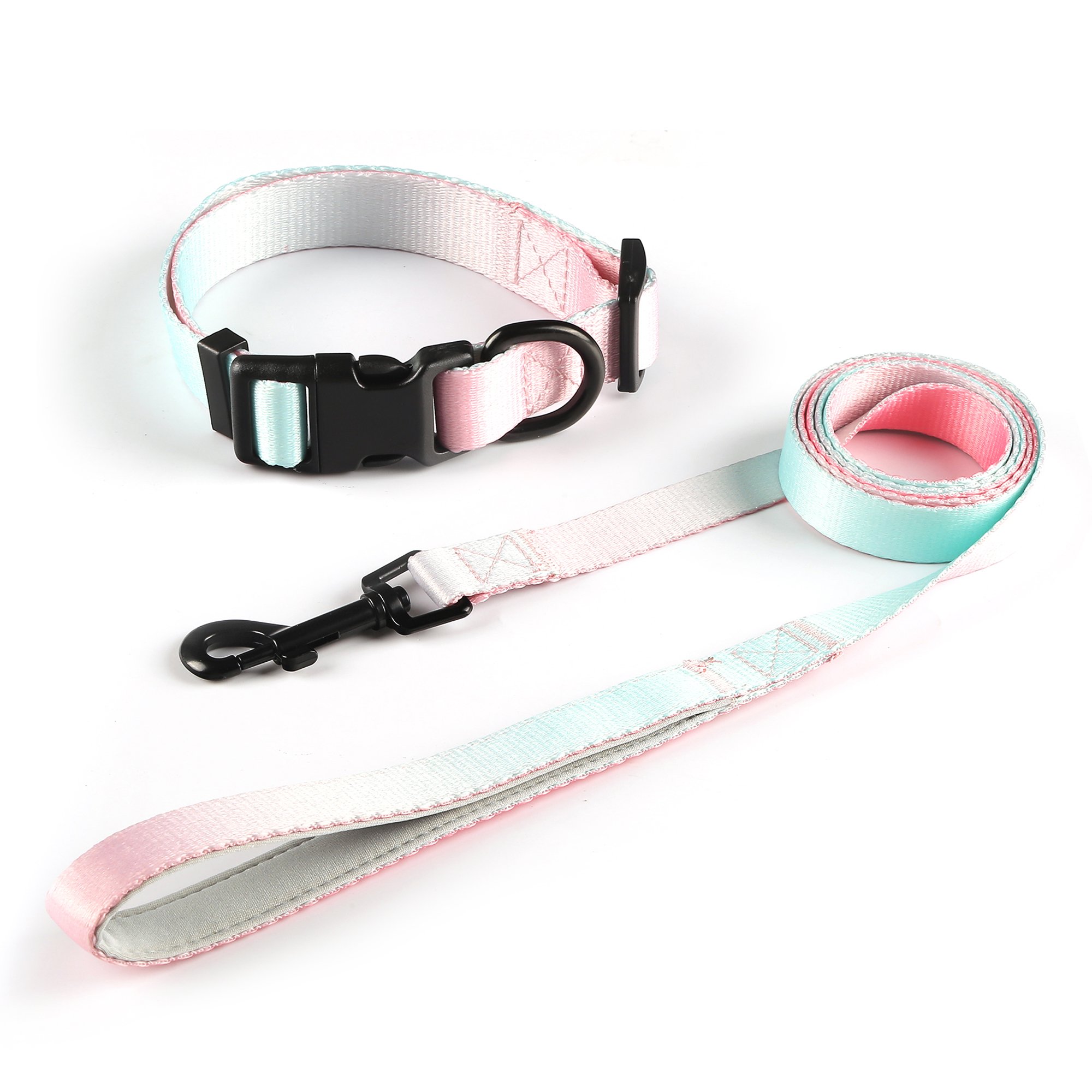 Manufacturer OEM Custom Sublimation Pattern Personalized Polyester Dog Collar And Leash Set Custom Dog Leash Pet Collars Leashes